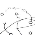 strategy or tactic plan of a ball game on white