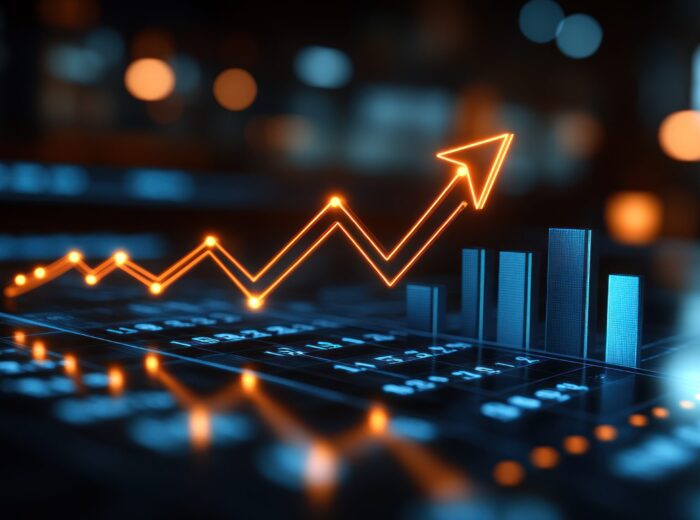 A high-definition, realistic photo showing a real estate business scene with a clear upward arrow graph symbolizing property value increase, detailed charts with a corporate office setting in the background, 12K, best photo, --chaos 45 --ar 16:9 --style raw --stylize 750 --v 6.1 Job ID: 4c3e681d-645d-4e85-841d-cc53eea69545